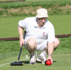 End of Season: Dominic Nunns lines up a croquet shot